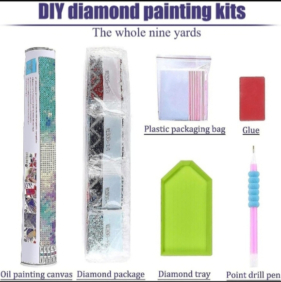 Holiday Winter Christmas Gold Ornament Snowman Diamond Painting Kit New - Picture 8 of 8